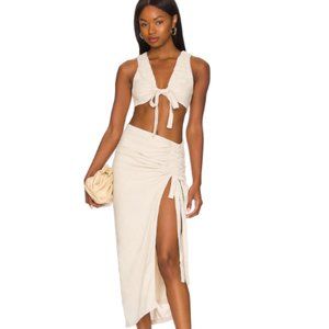 Camila Coelho Merilee Midi Dress Oatmeal